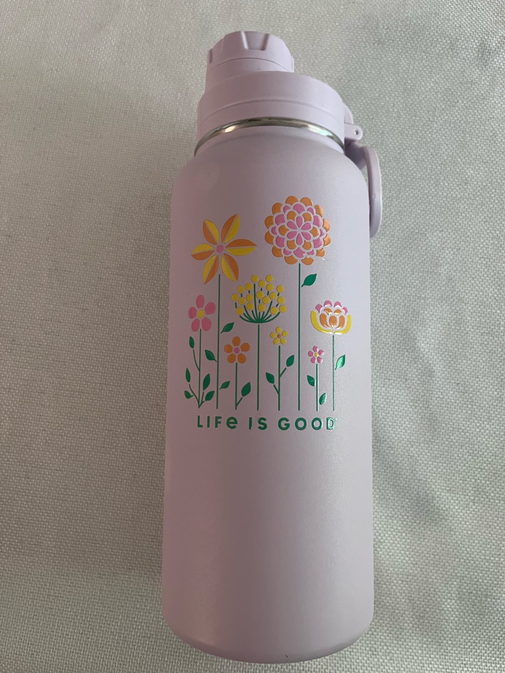 Life Is Good Lavender Stainless Travel Bottle 32 Ounce